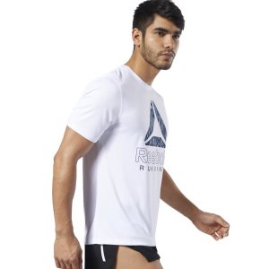 Reebok Graphic T Shirt Herren - Weiß - DE 523-FRC